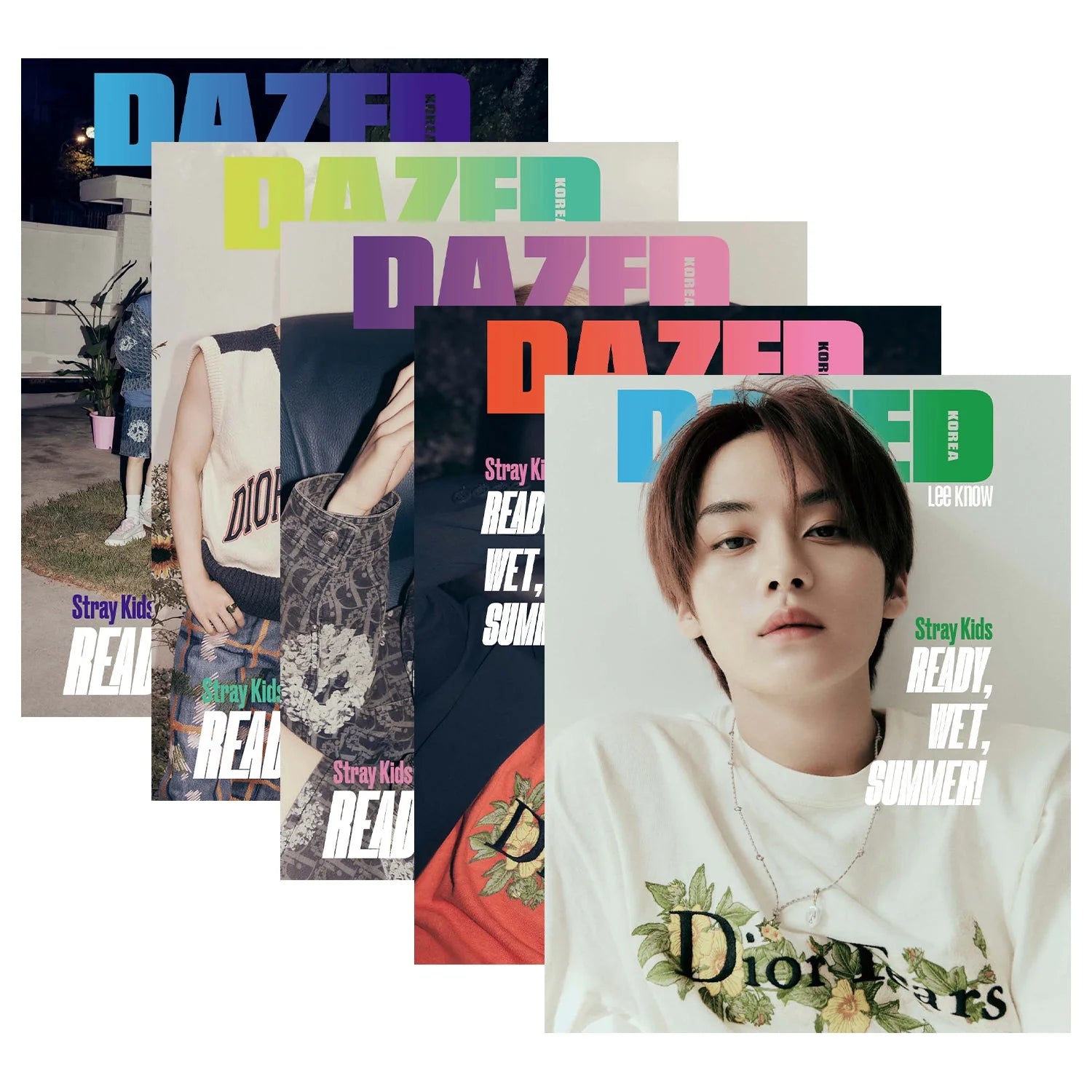 STRAY KIDS (Lee Know, Seungmin, I.N) - DAZED MAGAZINE Julio 2023