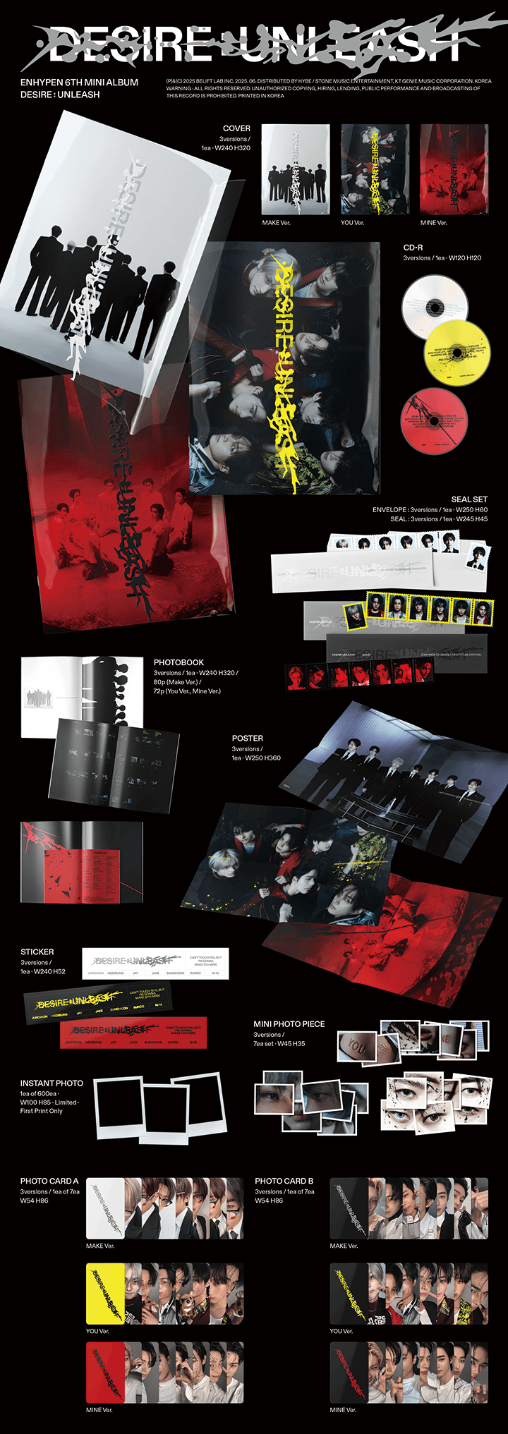 ENHYPEN - 6th Mini Album [DESIRE : UNLEASH] (VERSION : 1 SET)